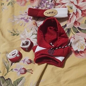 Red and White Outfit Set For Plush Bag Charm